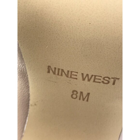 Nine West Flax Stiletto Pointy Toe Dress 3.5" Heel Pumps Leather Nude Beige 8M - Picture 6 of 7